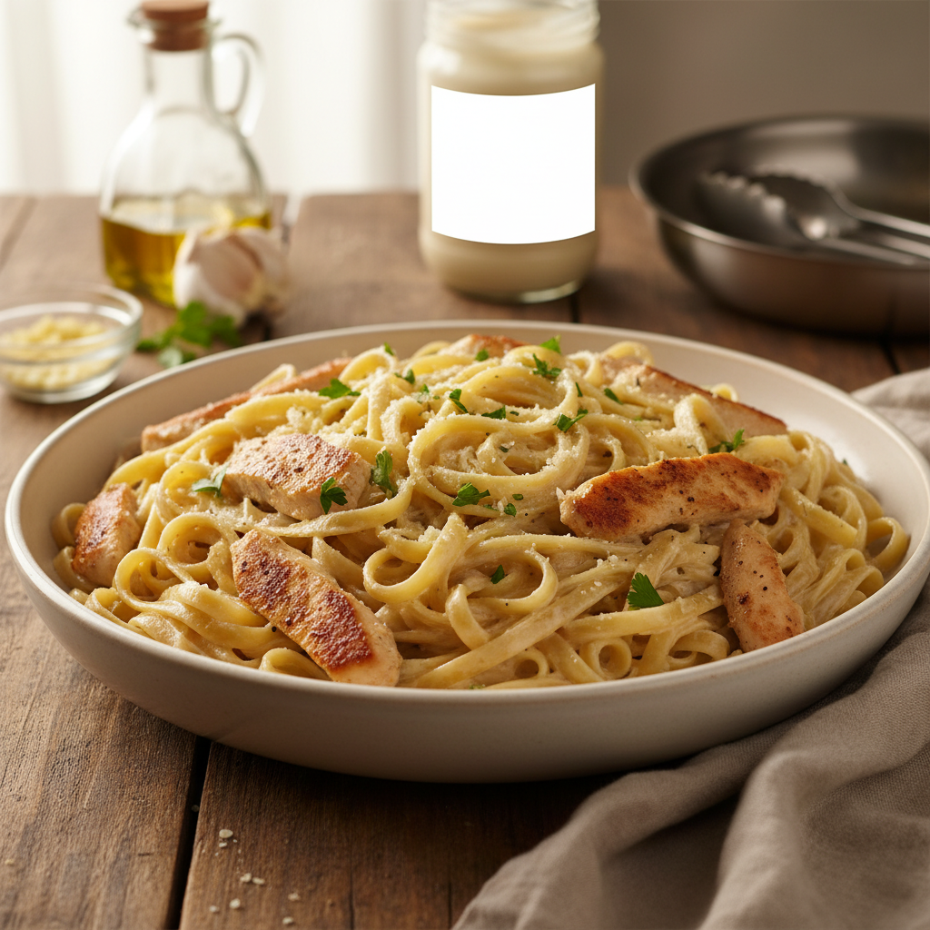 Chicken Alfredo Recipe with Jar Sauce recipe photo - Chicken Alfredo Recipe with Jar Sauce by Jan