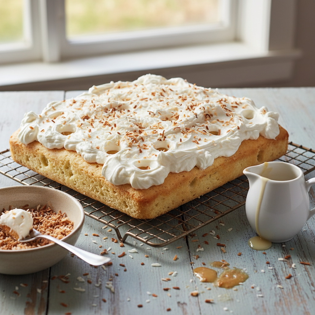 Coconut Poke Cake Recipe recipe photo - Coconut Poke Cake Recipe by Jan
