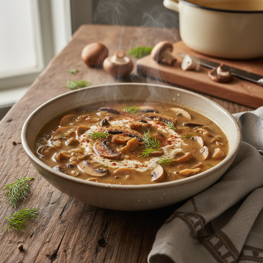 Hungarian Mushroom Soup Recipe recipe photo - Hungarian Mushroom Soup Recipe by Jan